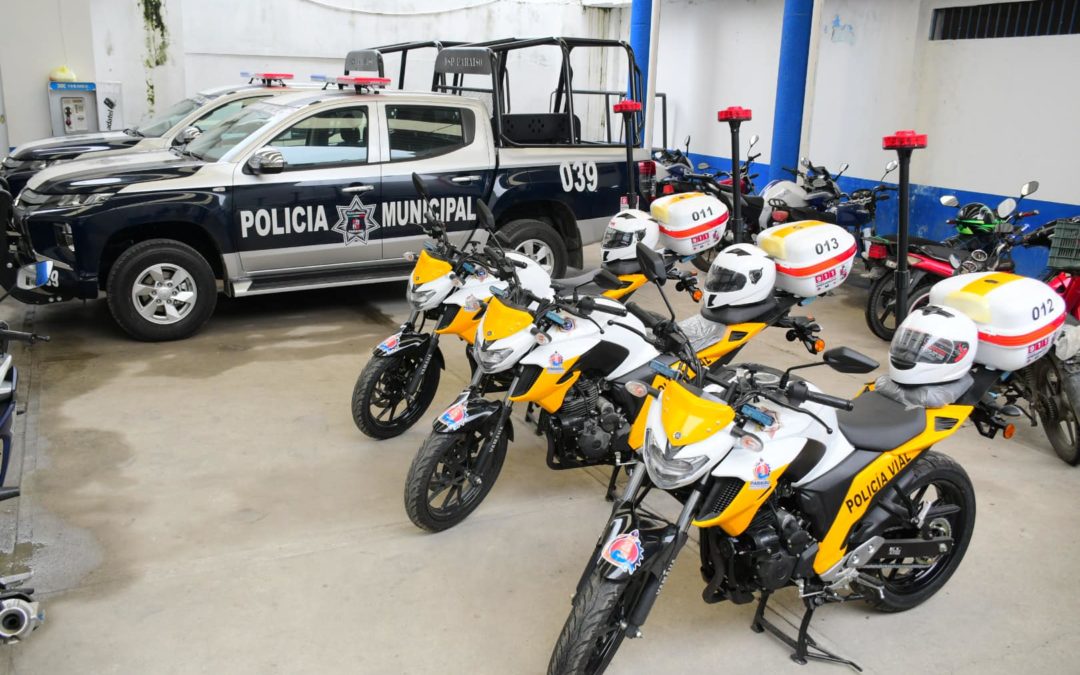 Ayuntamiento de Paraíso anunció la adquisición de tres nuevas moto-patrullas para la Dirección de Tránsito Municipal.