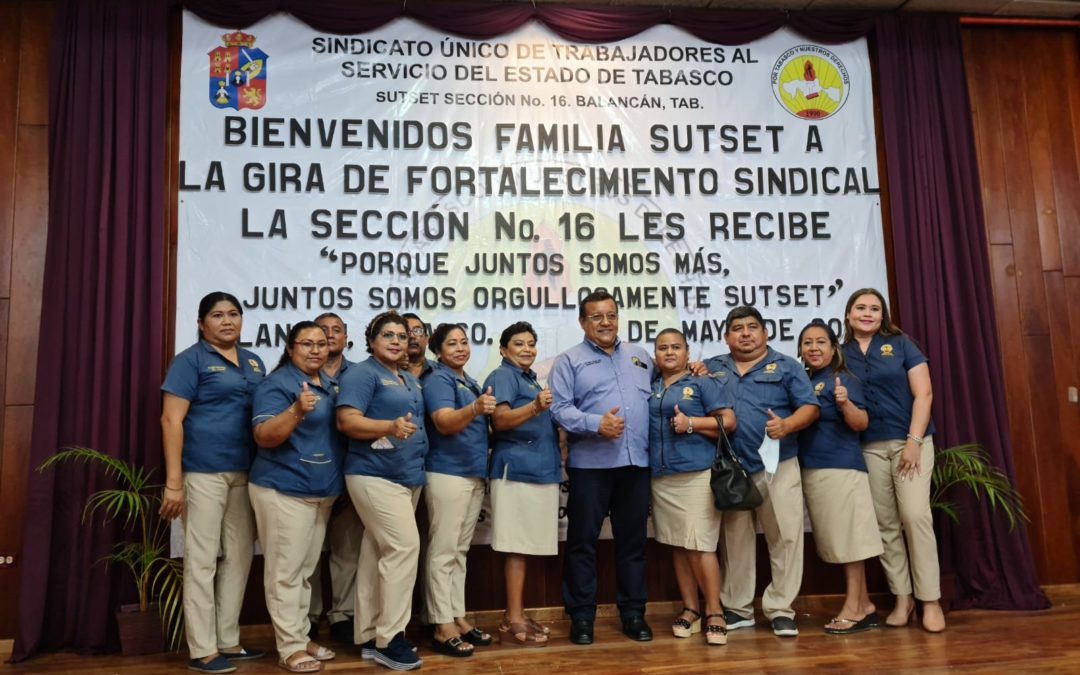El SUTSET recorrerá 17 municipios, se consolidan como el gremio mayoritario en Tabasco.