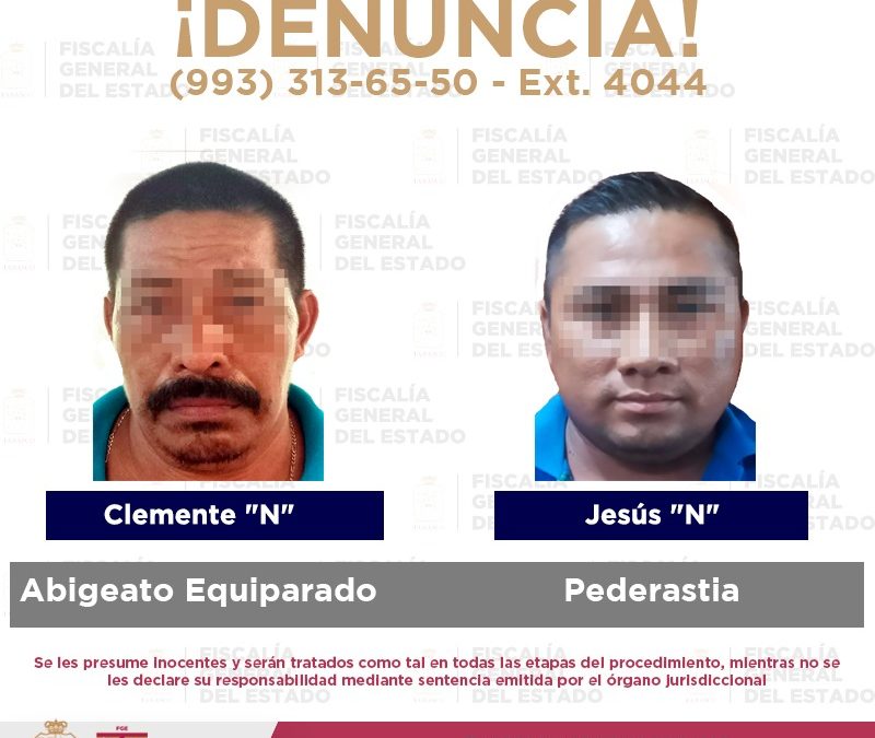 Da cumplimiento FGE a cinco órdenes de aprehensión en Cárdenas, Centro, Comalcalco y Macuspana