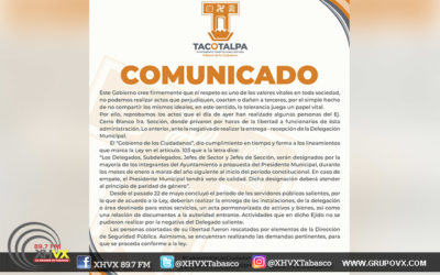 El ayuntamiento de Tacotalpa, anuncia que procederá legalmente por retención de funcionario en “Cerro Blanco”