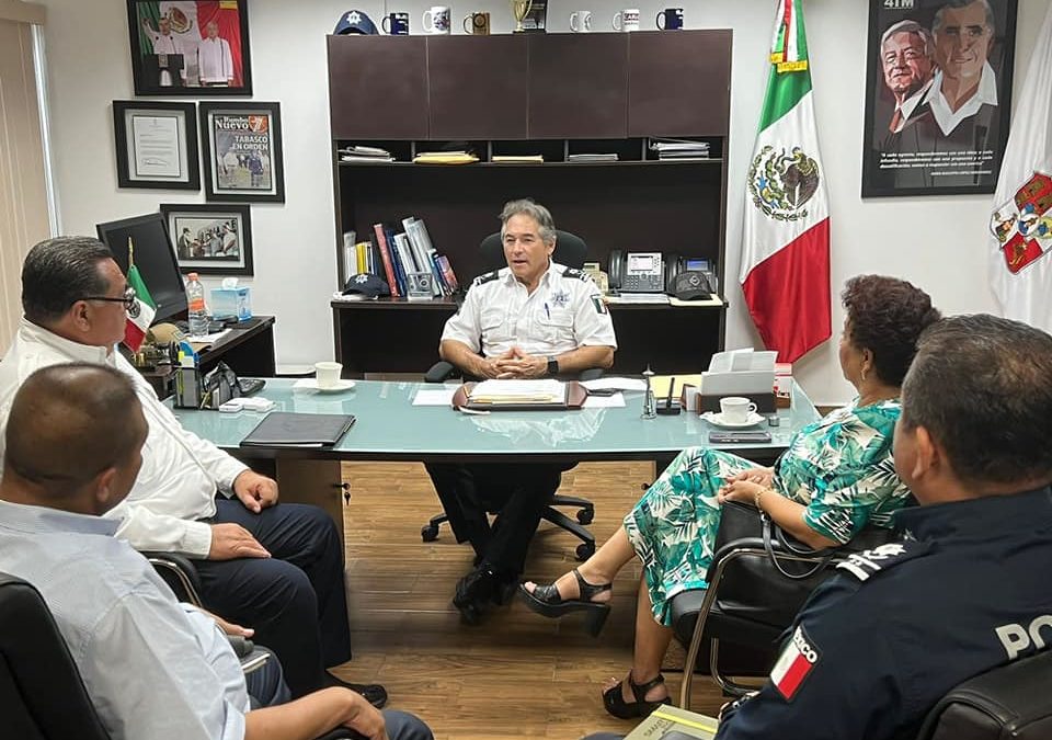 Sostiene reunión alcadesa de Paraíso con el titular de SSPC, Hernán Bermúdez Requena para fortalecer la seguridad en el municipio