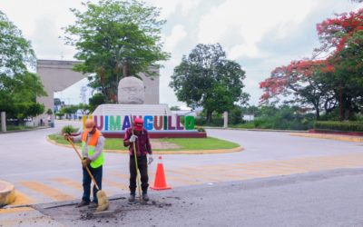 Realiza el Gobierno de Huimanguillo “Programa de Bacheo” en la Cabecera Municipal