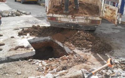 Ayuntamiento Paraíso realizó trabajos de reparación en la calle “Melchor Ocampo”