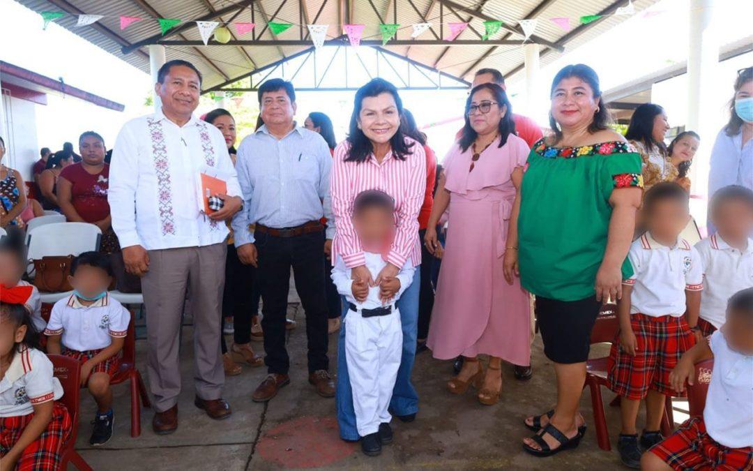 Inaugura Yolanda Osuna en Buena Vista 1ª rehabilitación de plantel preescolar yokot’an