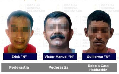 Por orden de aprehensión, detenidos presuntos responsables de pederastia, robo y daños: FGE
