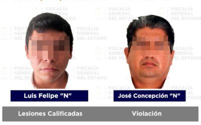 Detiene FGE a seis por robo de vehículo, violencia familiar, lesiones, abuso sexual y violación