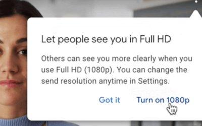 Google Meet ofrecerá videollamadas de 1080p 