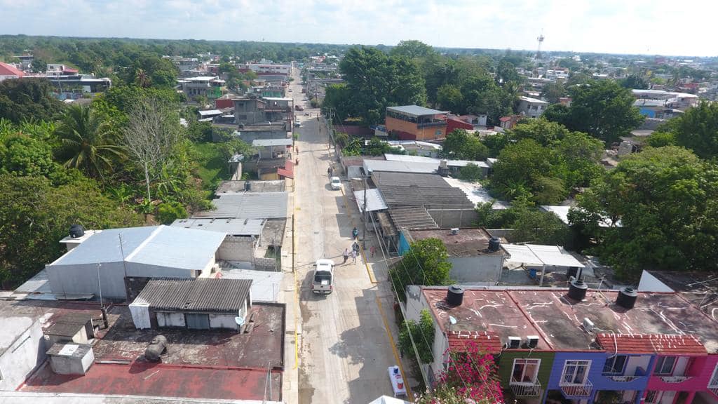 Gobierno de Cunduacán entrega obra en la calle Francisco I Madero.
