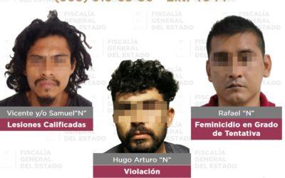 Asegura FGE a seis presuntos responsables de delitos.
